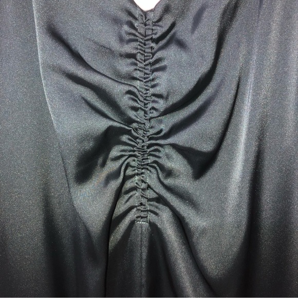 Express Satiny Slip Midi Dress Size Small Dark Green Evening Glam Cocktail - Picture 4 of 8